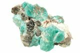 Deep Teal Amazonite with Smoky Quartz Crystals - Colorado #259927-1